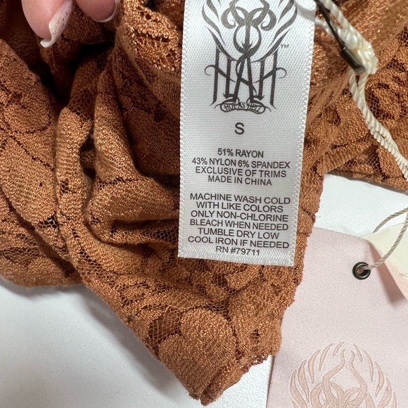 Free People We Are Hot As Hell All Tied Up Lace Bell Bottom Pants NEW With Tags - Picture 7 of 12